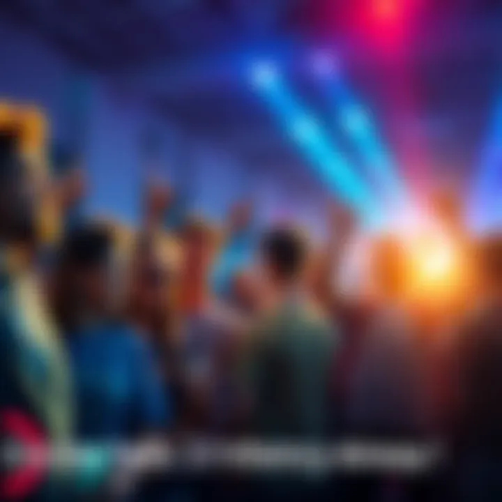 A group of fans gathered, excitedly discussing their expectations for Chapter 3, with bright expressions and gestures indicating their enthusiasm.