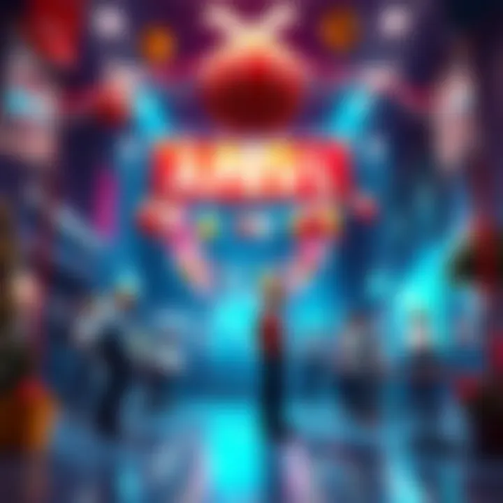 Colorful representation of a crew event with banners and festive decorations for April celebrations