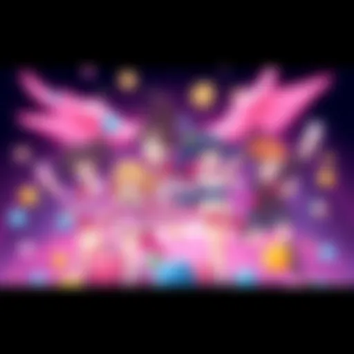 An illustration showing four dynamic teams, emphasizing the 4th years, surrounded by elements symbolizing their themes and excitement