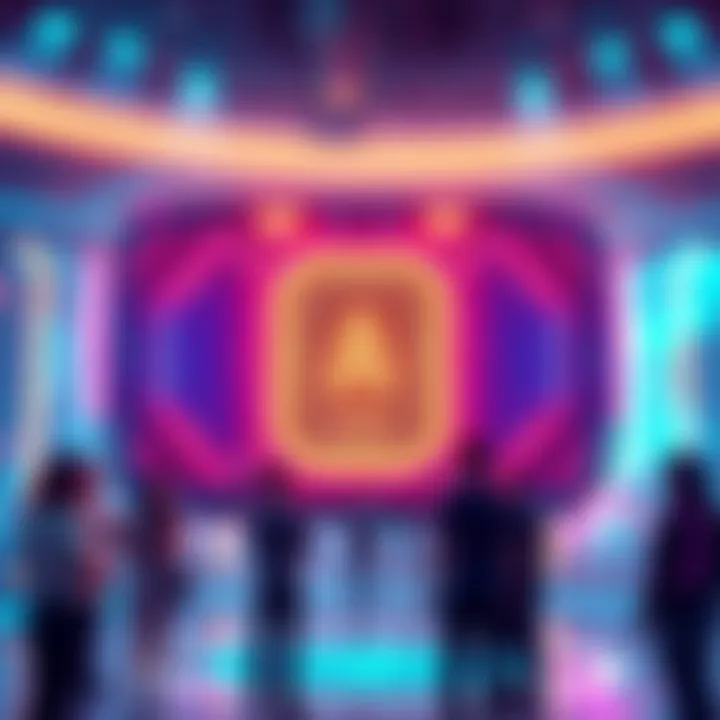 A digital representation of an advanced AI with glowing circuits and a vibrant interface, surrounded by people discussing its capabilities.