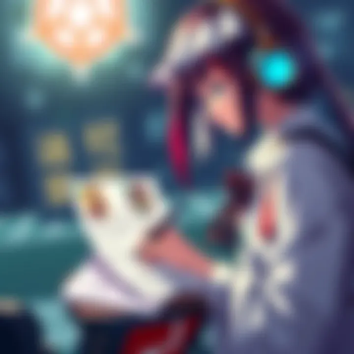 A person looking at gaming artwork and notes while listening to Iosys 'Scarlet Police on Ghetto Patrol'.