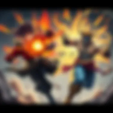 Iori from JJK and Rex Splode from Invincible face off in an intense battle scene, showcasing their explosive powers.