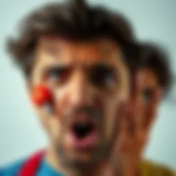 Expressions of anger and confusion A split image showing a person expressing anger on one side and feeling confused on the other, illustrating the debate on emotional responses versus outrage tactics in online forums.