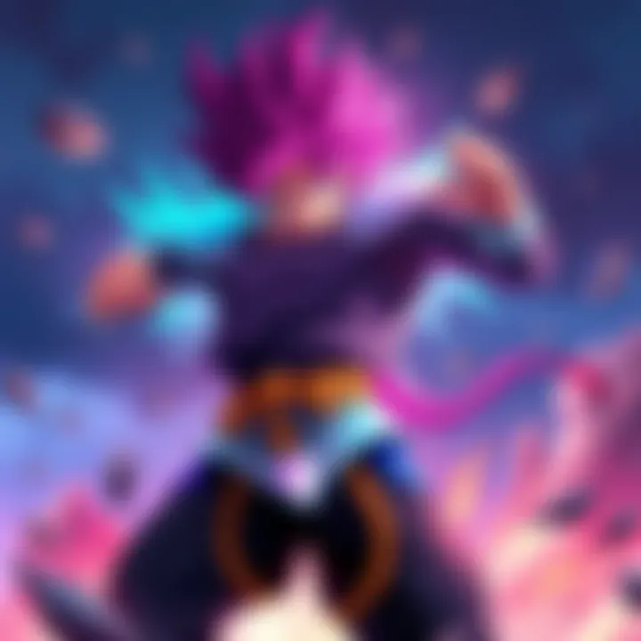 A vibrant illustration of the EZA AGL Ginyu character showcasing his powerful pose and colorful design, set against a dynamic background.