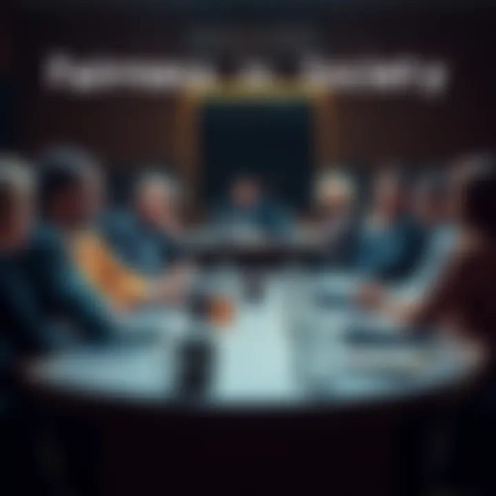 A group of people discussing at a round table, highlighting differences in advantages and opportunities in modern life.