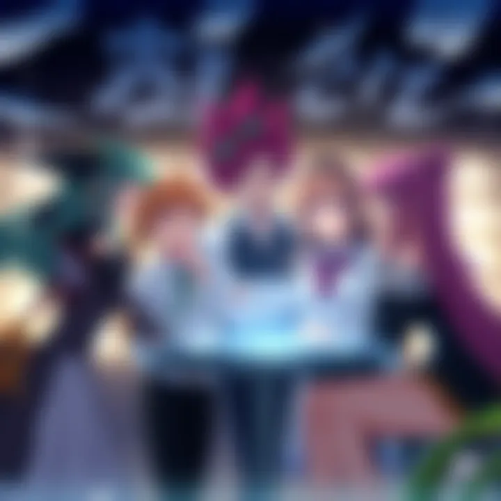 Female characters from Fairy Tail animated series debating how to humble Naoya in a lively discussion