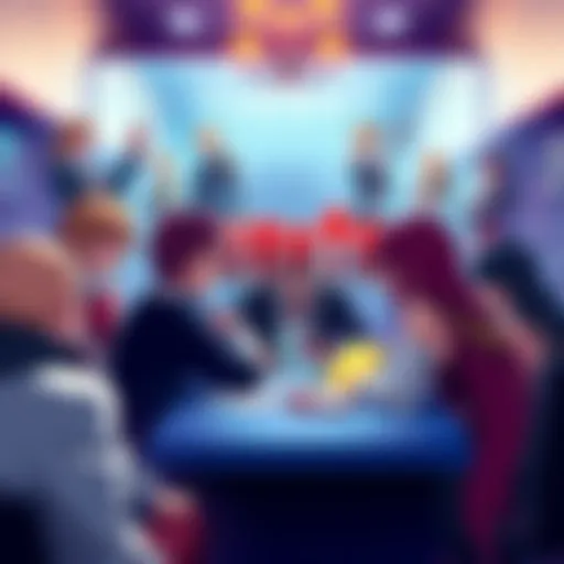 People discussing the Fairy Tail game on a forum with characters from the game in the background