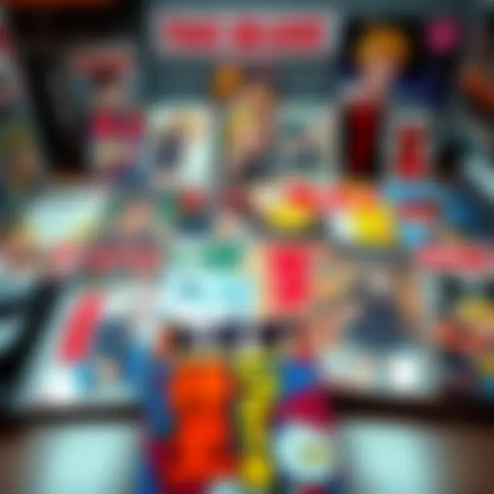 Various fake manga covers arranged on a table, showcasing differences in quality and artwork