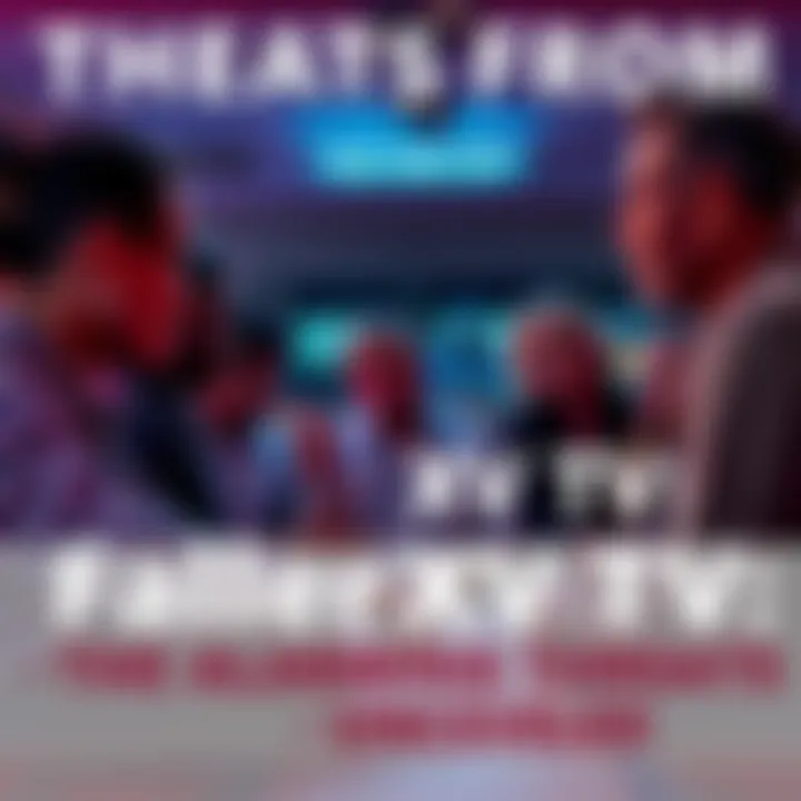 A concerned group of individuals discussing alarming threats from FalterXV TTV in a community setting.