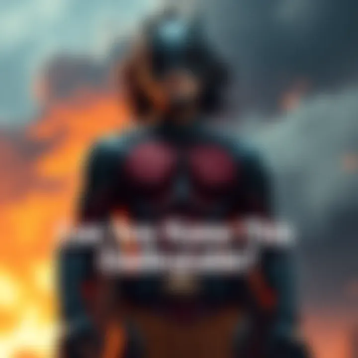 Famous unbeatable character A powerful fictional character standing confidently, showcasing their strength and skills with a dramatic background.