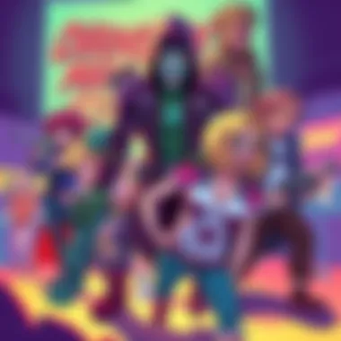 A vibrant illustration featuring original characters inspired by the Chainsaw Man series, showcasing their unique designs and styles in a fun, colorful setting.