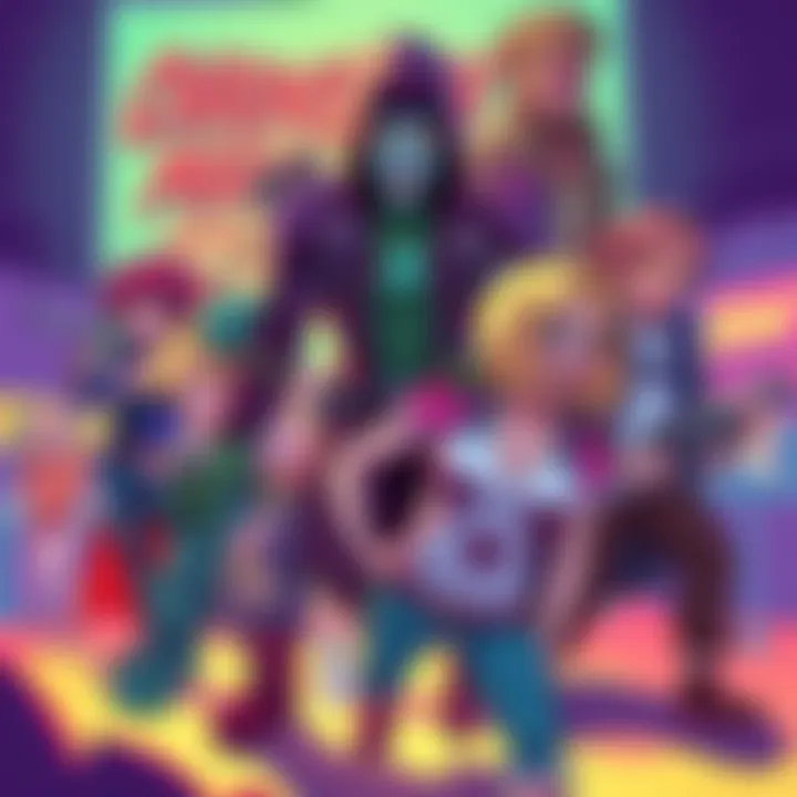 A vibrant illustration featuring original characters inspired by the Chainsaw Man series, showcasing their unique designs and styles in a fun, colorful setting.