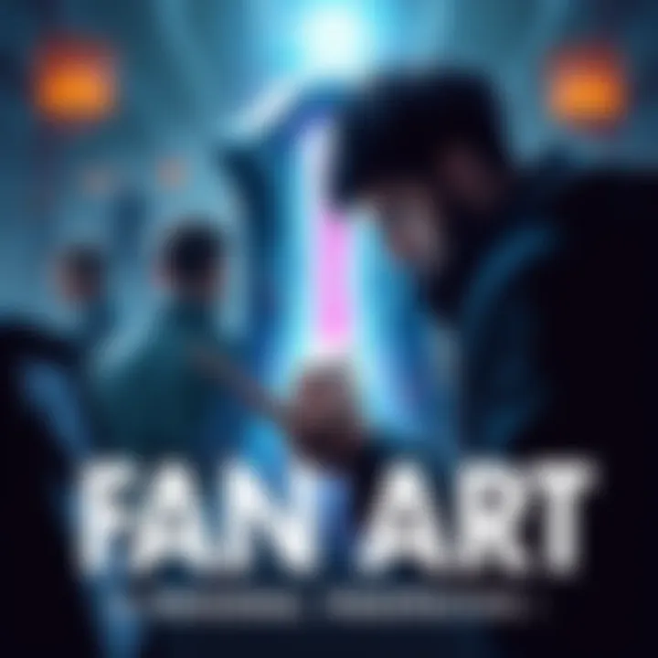 An artist sketches fan art focusing on composition and angle, showing different stages of the drawing process.