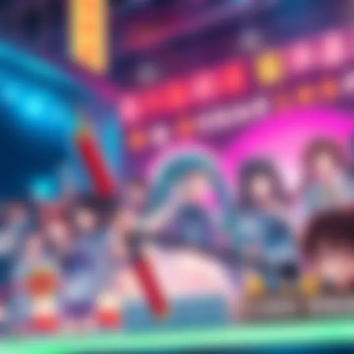 Colorful fan art depicting various waifu characters in a vibrant scene, highlighting fans' creativity and passion for their favorite figures.