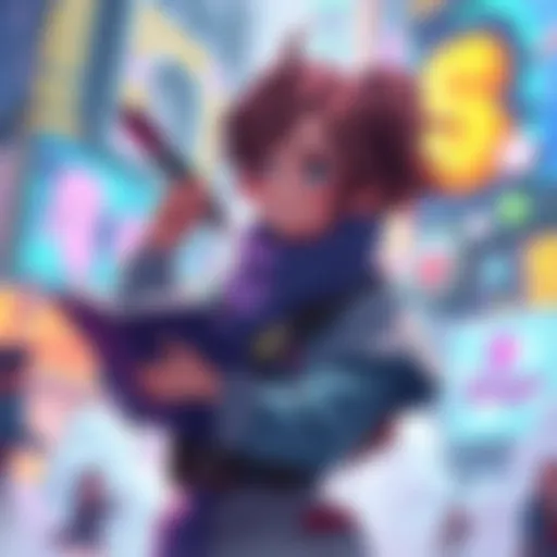 A fan artist paints original characters in various vibrant scenes, showcasing creativity and artistic style.