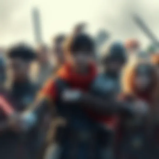 A group of diverse fandom characters, some showing strength in battle while others appear emotional and vulnerable, illustrating the contrast in empathy towards different traits.