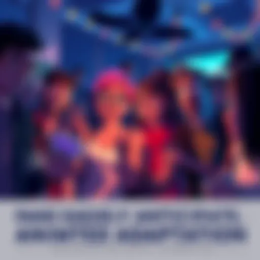 A group of excited fans discussing an animated adaptation, showing their enthusiasm and anticipation