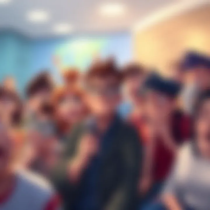 Fans Discuss Animation Quality A group of animated characters on screen with fans reacting in various emotions, showcasing debate over animation quality.