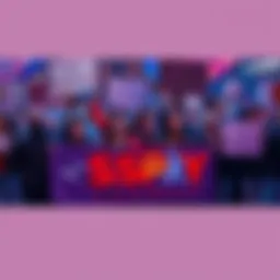 A group of fans holding signs and banners in support of SPYxFAMILY, showing their appreciation after the series finale.
