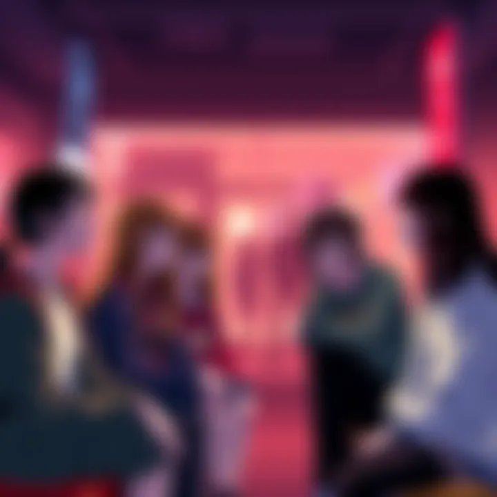 Fans Discuss Favorite Lain Episodes A group of fans engaging in conversation about the best episodes of Lain, sharing their thoughts and memories related to the series.