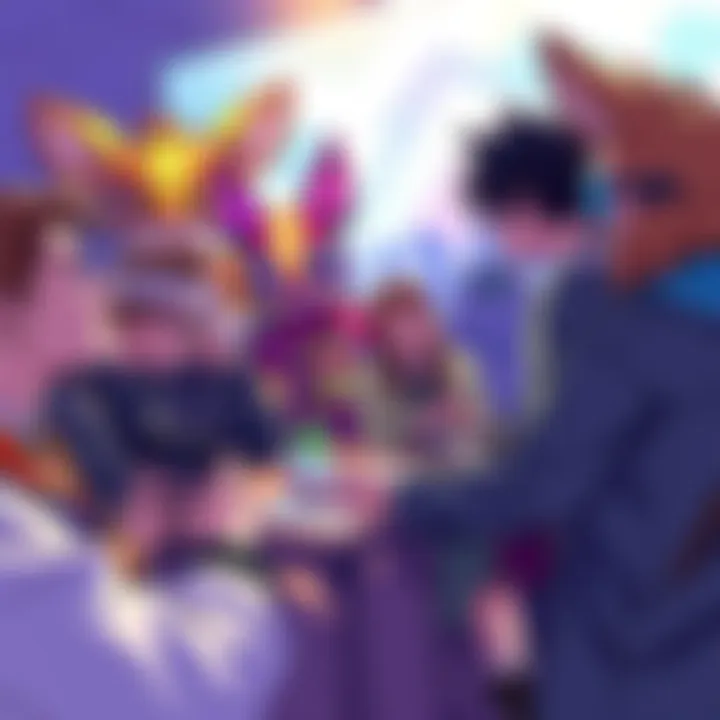 Group of fans sharing thoughts on new gacha system with rare accessories
