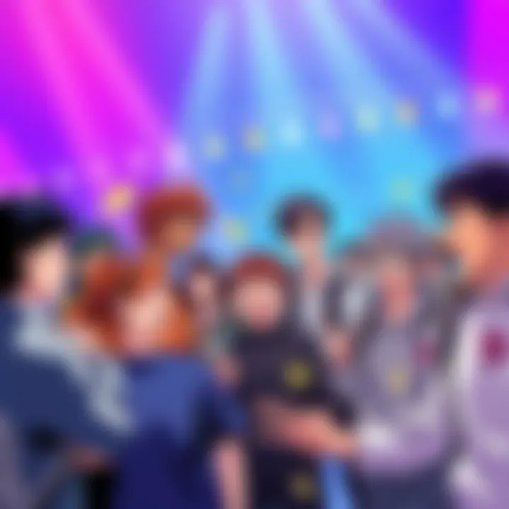 Group of fans discussing the final chapter of a manga with excitement and anticipation