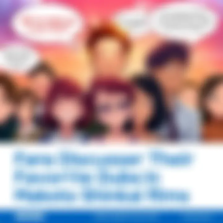 A group of animated characters from Makoto Shinkai films with speech bubbles showing fans discussing their favorite dubs, highlighting the excitement for Stephanie Sheh's role in 'Your Name.'