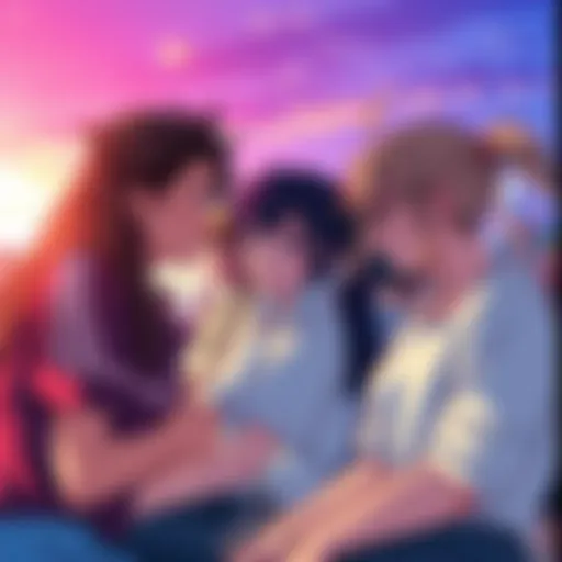 A group of fans sharing opinions on their favorite anime and manga after the series finale