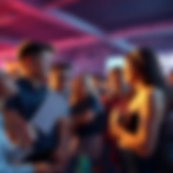 Fans discussing Miss Monday's absence A group of fans talking about the missing character Miss Monday from a TV show