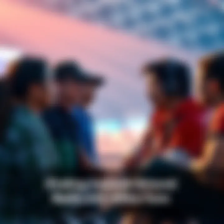A group of fans from NatZa and JeRZa engaged in conversation, sharing ideas and perspectives, showing a spirit of cooperation.