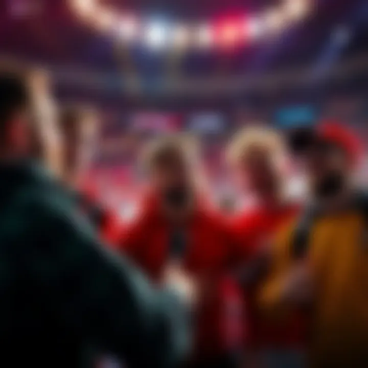 Group of fans debating about the strongest team they believe has been defeated
