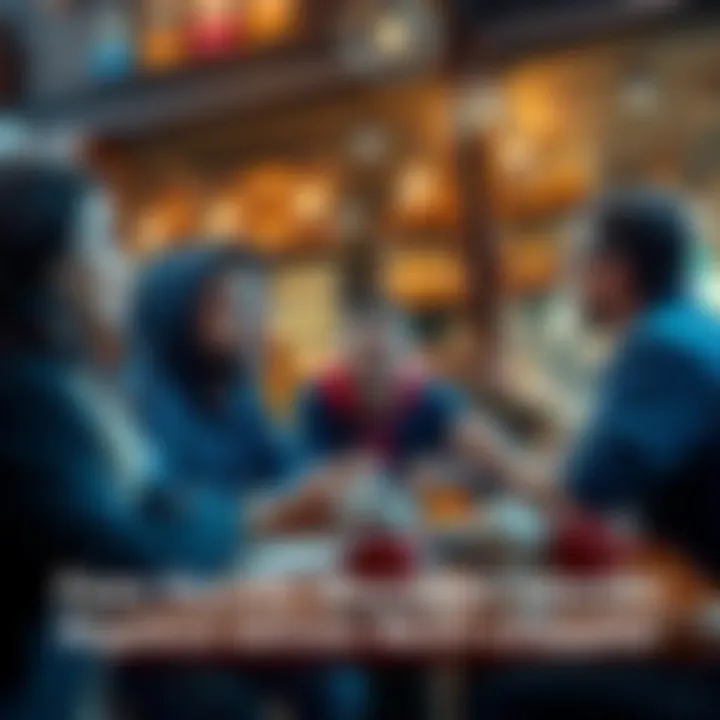 Group of fans sharing theories about the next chapter at a coffee shop