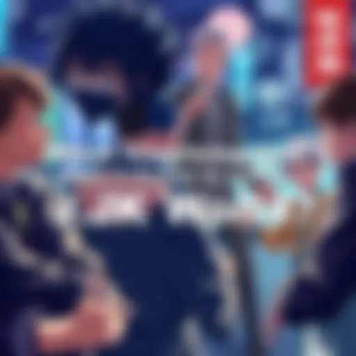 Fans Imagining Life in JJK World Group of fans discussing their reactions to being in the Jujutsu Kaisen world, with characters like Yuji and Gojo in the background