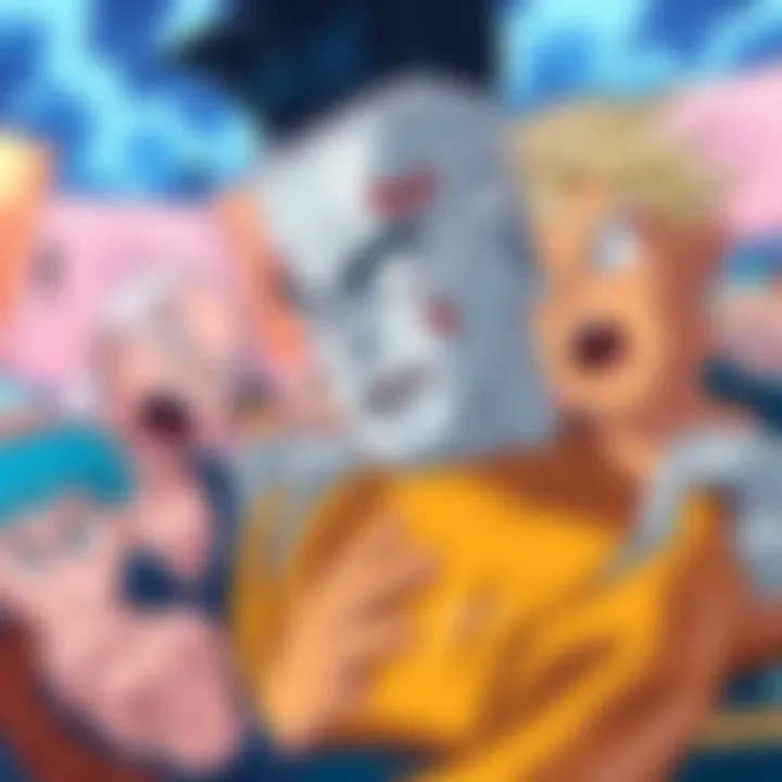 People expressing frustration over the Future Trunks arc finale, with animated responses and critiques from fans, including critic Totally Not Mark.