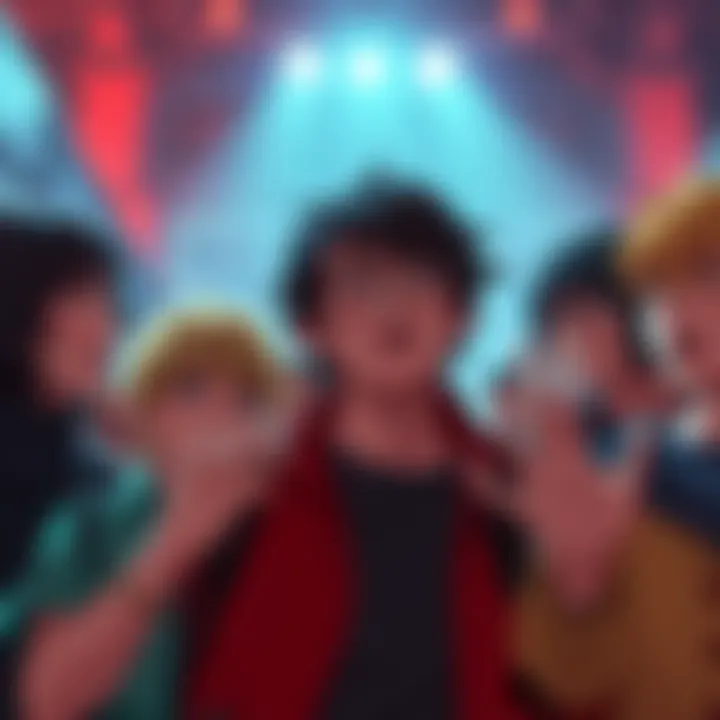 Fans Showing Loyalty A group of RWBY fans passionately discussing their favorite creators, displaying expressions of loyalty and pride, while some look dismissive towards criticisms.