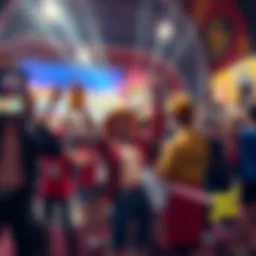 A group of fans enthusiastically gathering to celebrate One Piece, wearing themed costumes and holding merchandise from the anime.