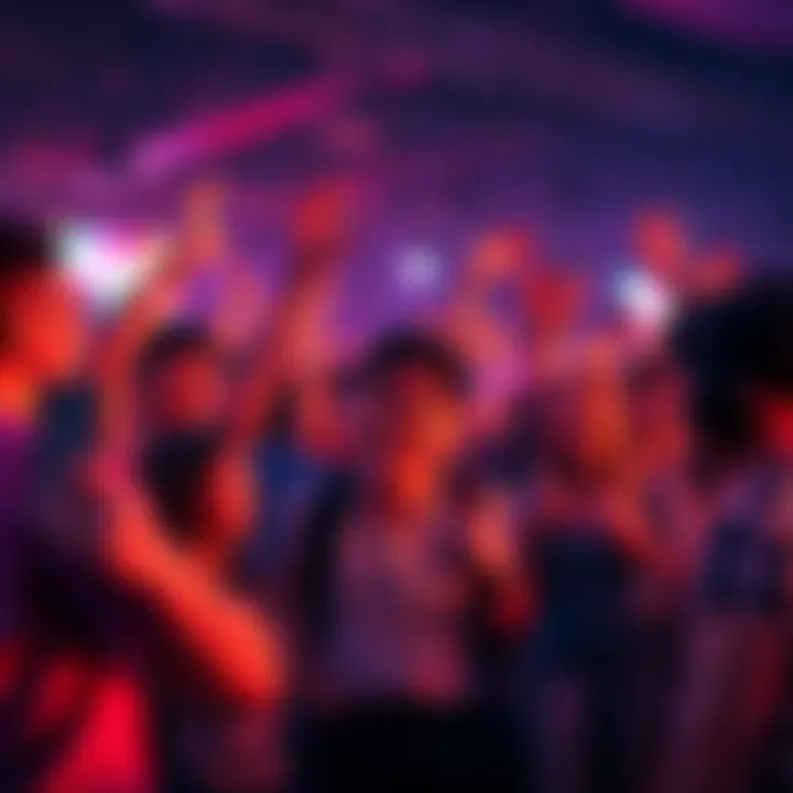 Fans celebrating Peak's release A group of excited fans discussing features after the release of Peak in a lively environment