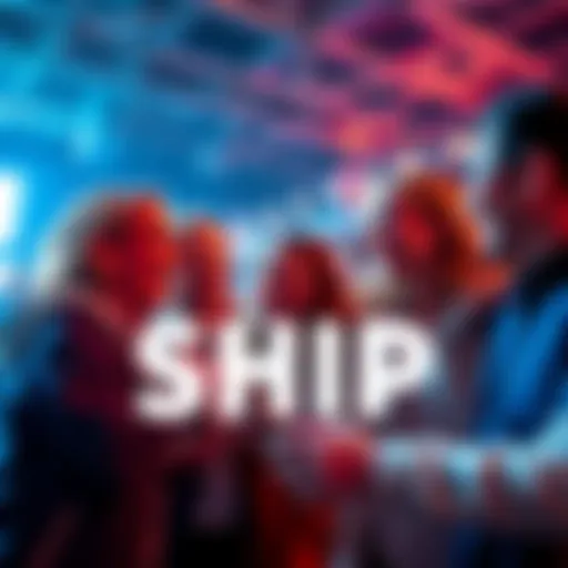 A group of fans joyfully discussing and celebrating a fictional ship, sharing laughter and excitement with each other.