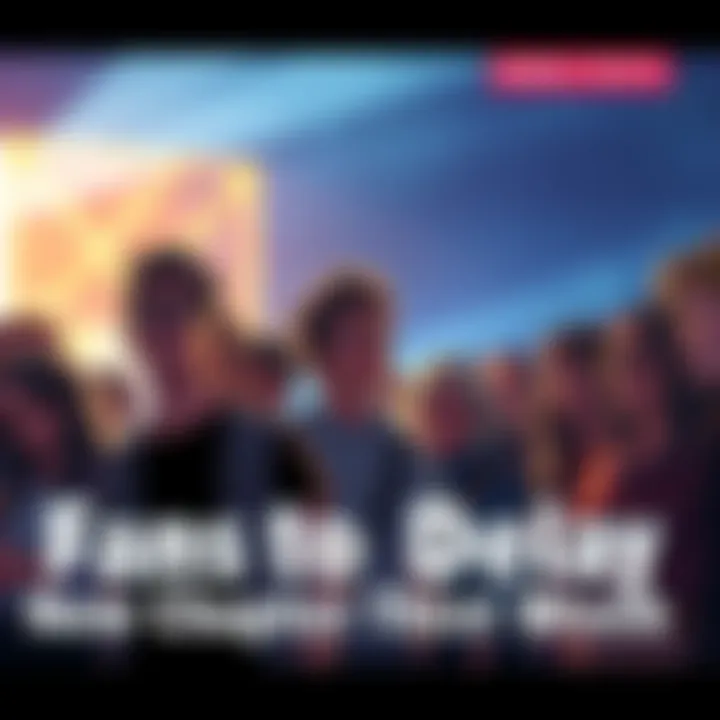 Group of fans talking and speculating about the delay of a new chapter in a series, looking concerned and curious.