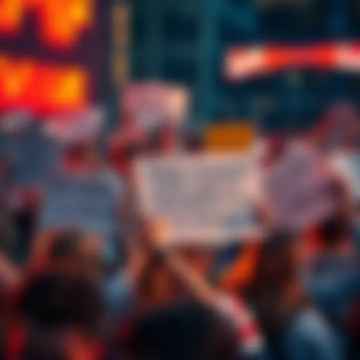 Fans Express Disappointment Group of fans holding signs showing their frustration over a delayed collaboration