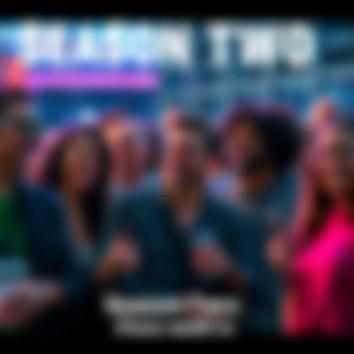 A group of fans talking excitedly about the upcoming seasons of a show, with expressions of anticipation and curiosity on their faces.