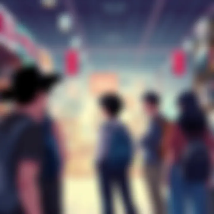 Group of fans talking about the sudden ending of a manga at a comic shop