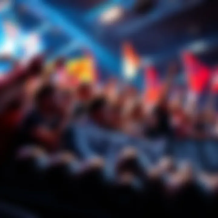 A crowd of excited fans awaits the launch of SBR, holding banners and showing enthusiasm.