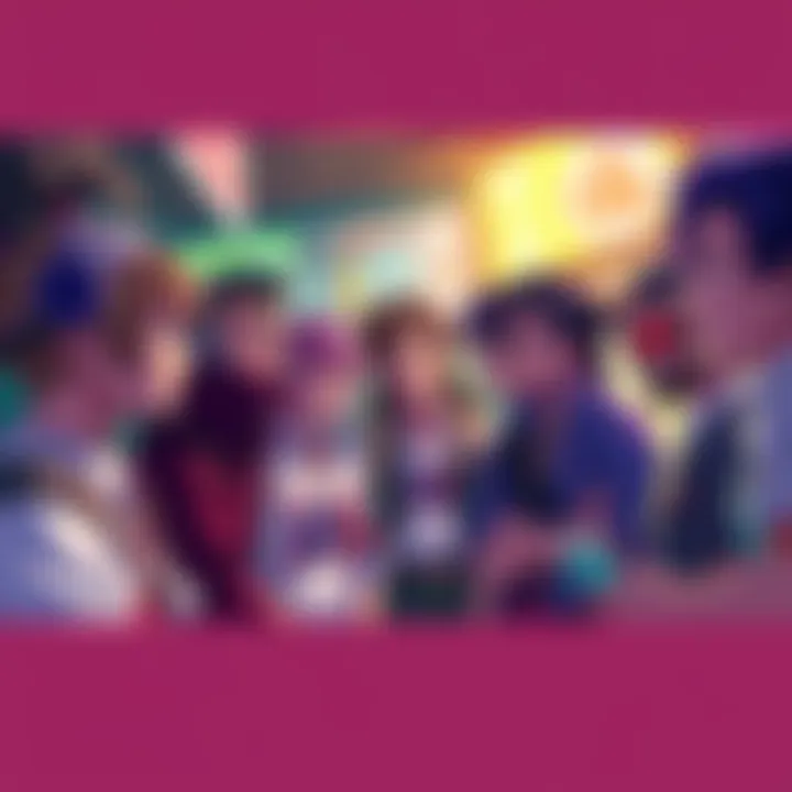 Fans discussing Jojo Part 7 Group of anime fans expressing disappointment over Jojo Part 7 release in a vibrant setting