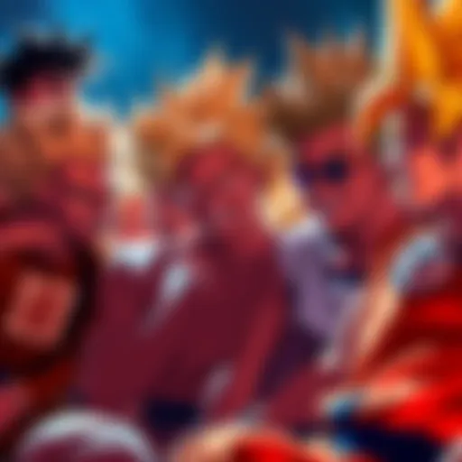 A group of Super Saiyan 4 fans laughing together, sharing a humorous meme about their favorite transformation.