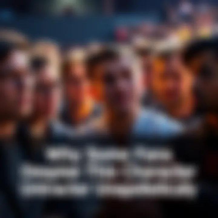 A group of fans intensely discussing a character they dislike, with one person visibly frustrated, showcasing the divide in opinions