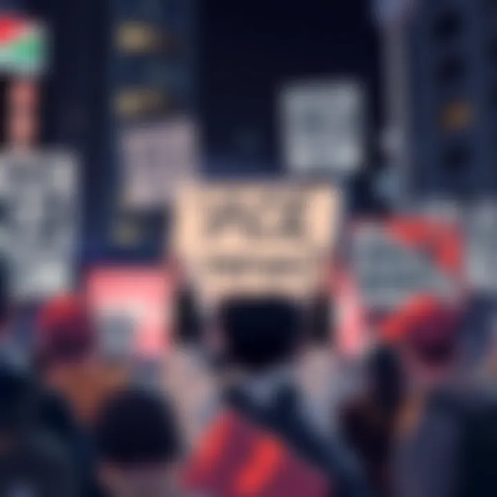 A group of fans holding signs expressing frustration over Bandai's decision not to rerun Yace merchandise.