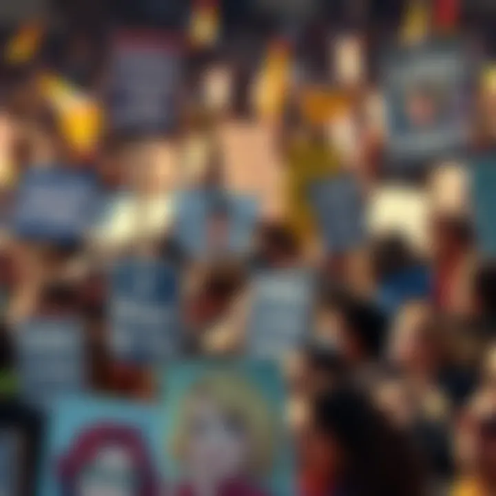 A crowd of passionate fans holding signs demanding the return of a beloved character instead of Kira, showcasing their support and varied opinions on posters