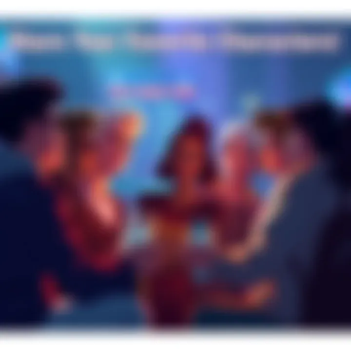 A group of fans discussing their favorite characters from different stories and franchises