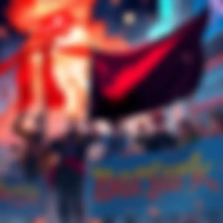 A group of passionate fans holding banners, expressing their desire for the completion of the Berserk saga, symbolizing unity and respect for Miura's legacy.